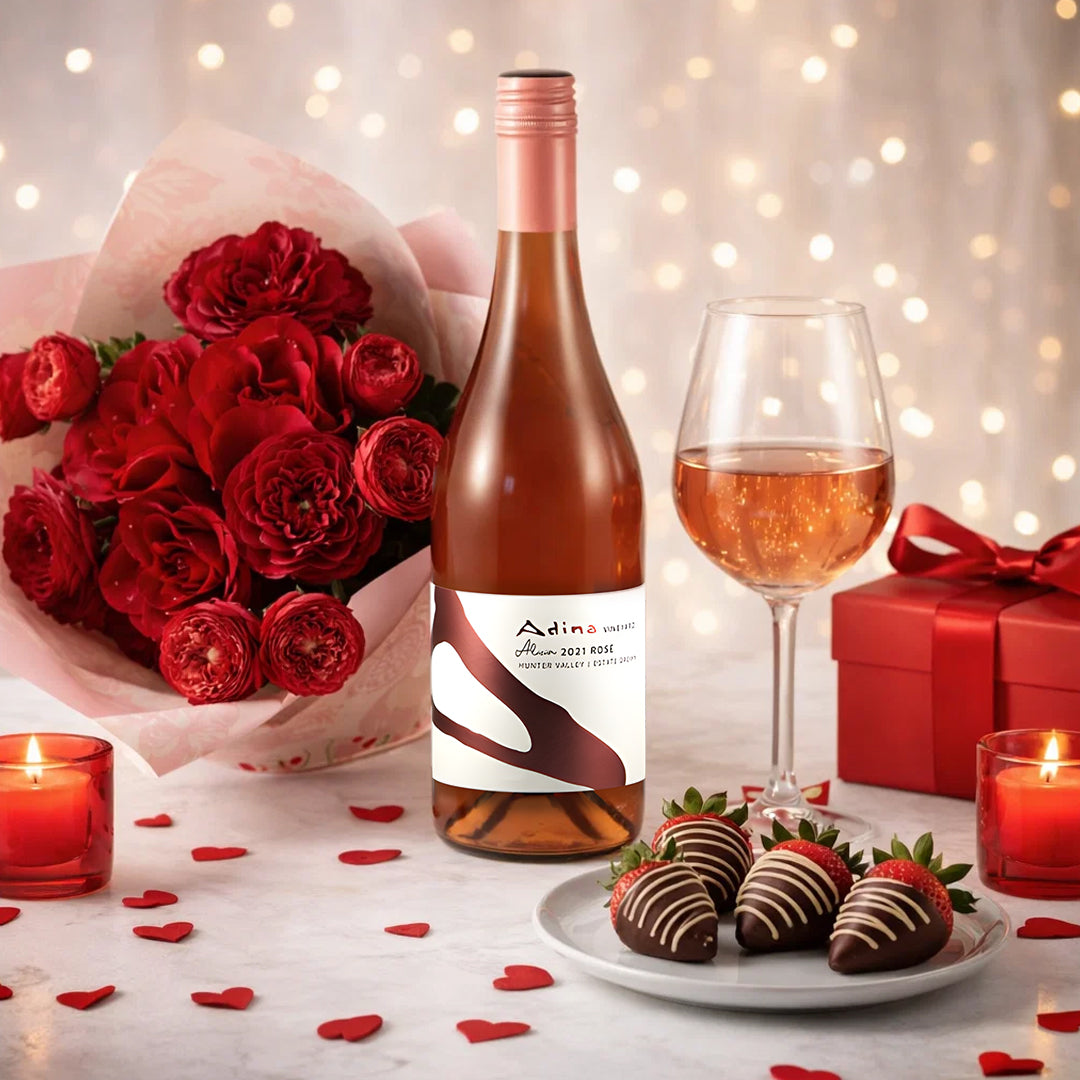 Modern Love - Chic Bouquet & Rosé-Style Wine Bundle